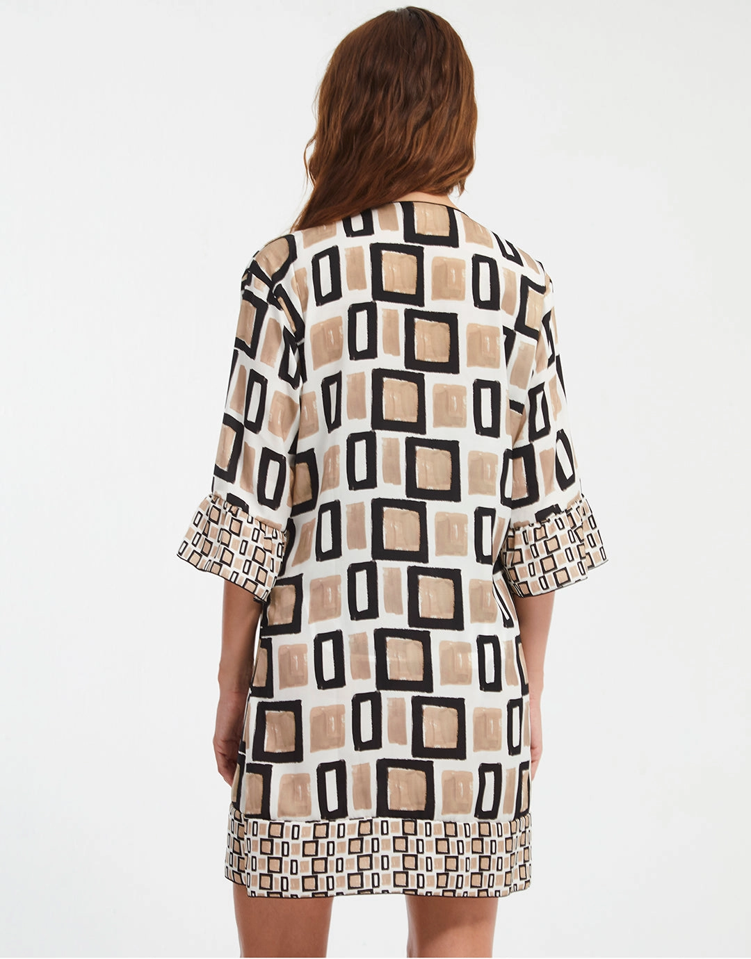 Geo Beach Dress - Black White and Gold