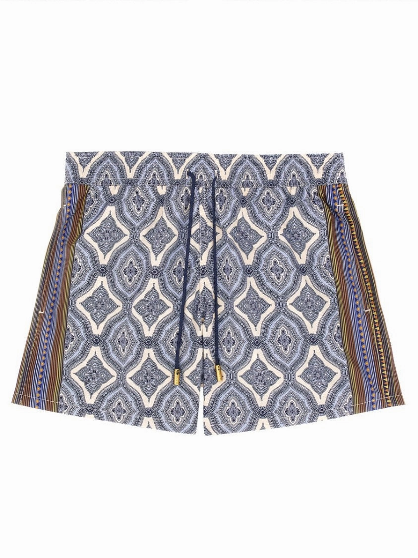 Geometric Pattern Boxer Swimsuit