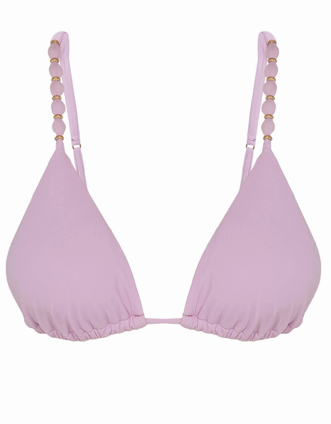Grenadine Beads Parallel Tri Bikini Top - Lilac
