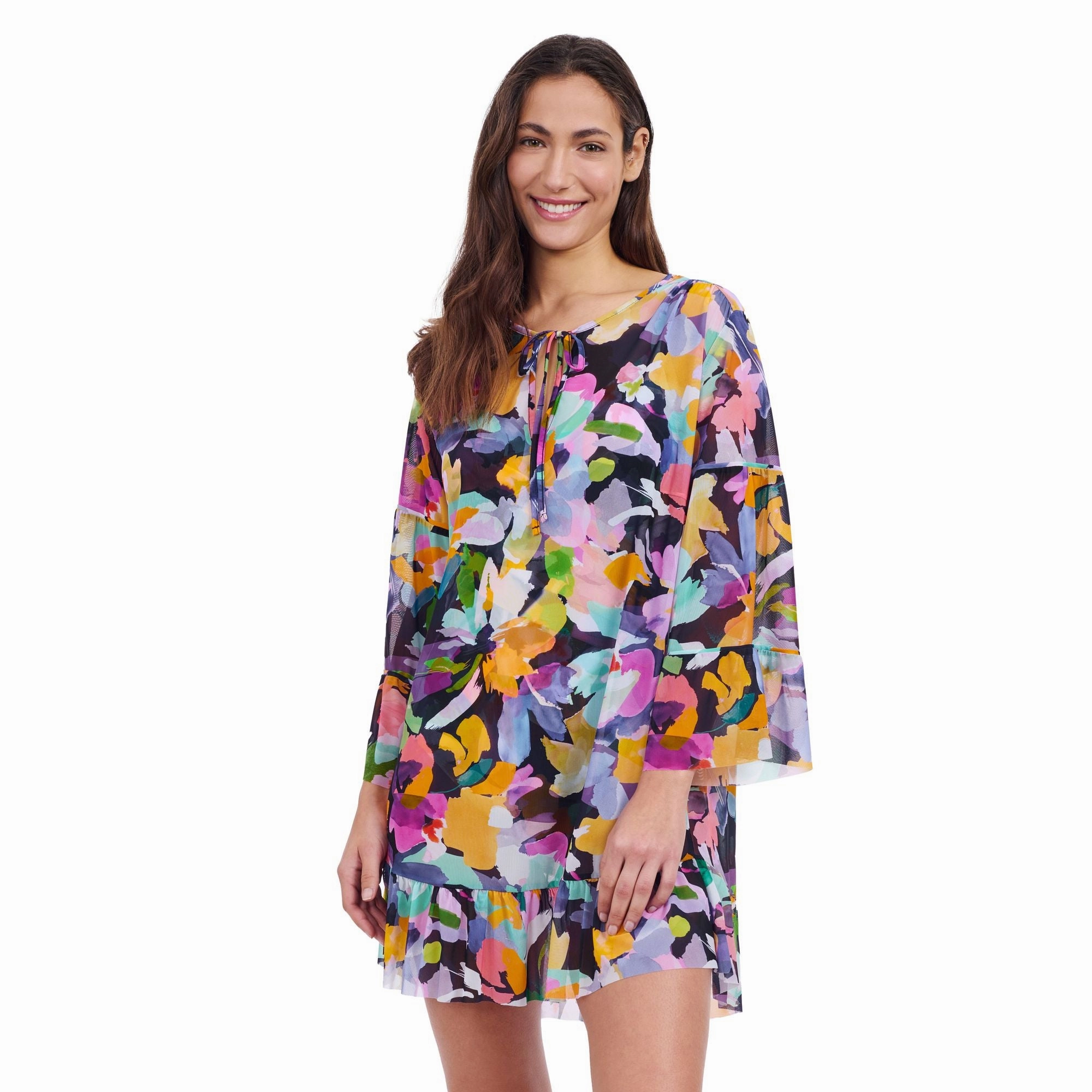 Holi Mesh Dress With Flounce