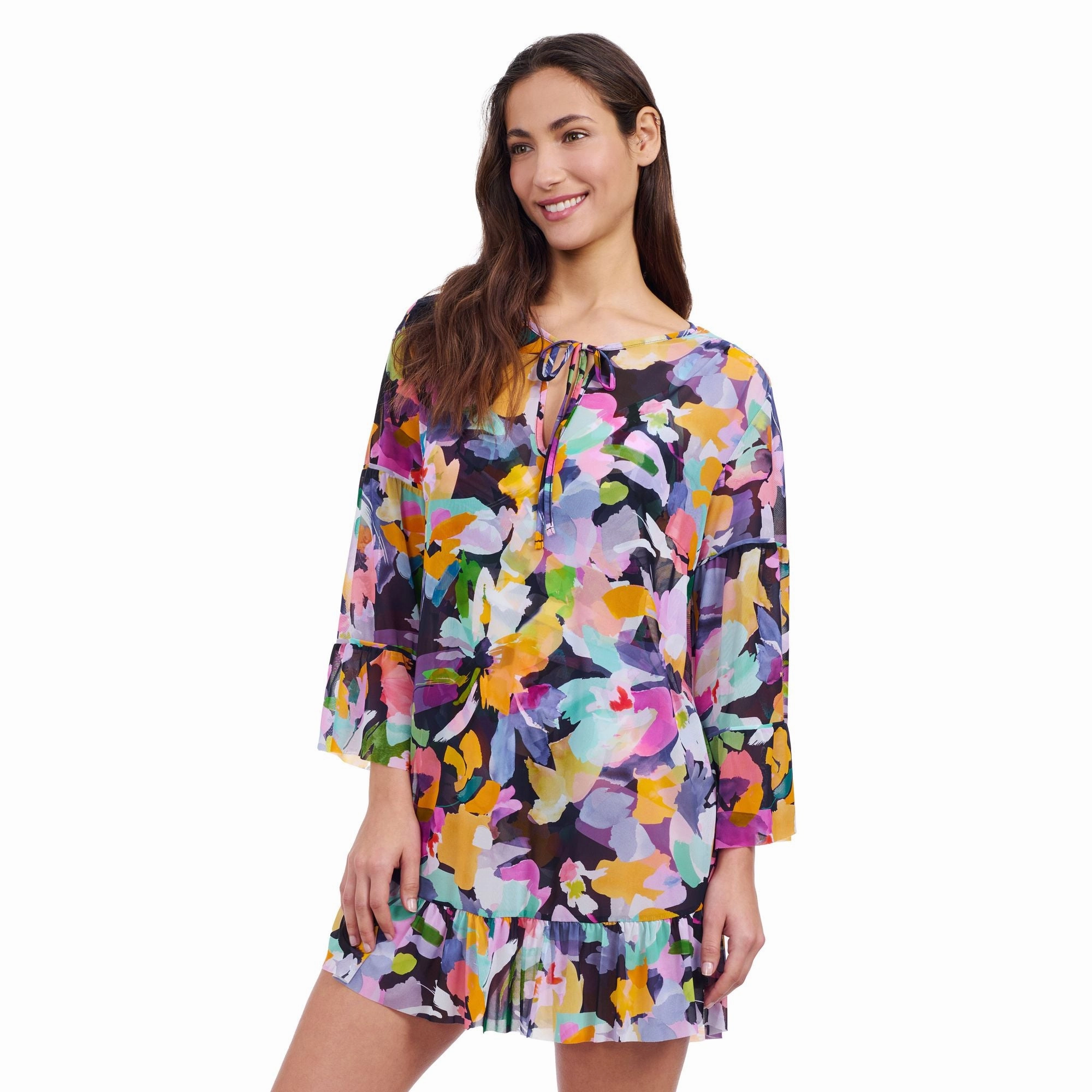 Holi Mesh Dress With Flounce