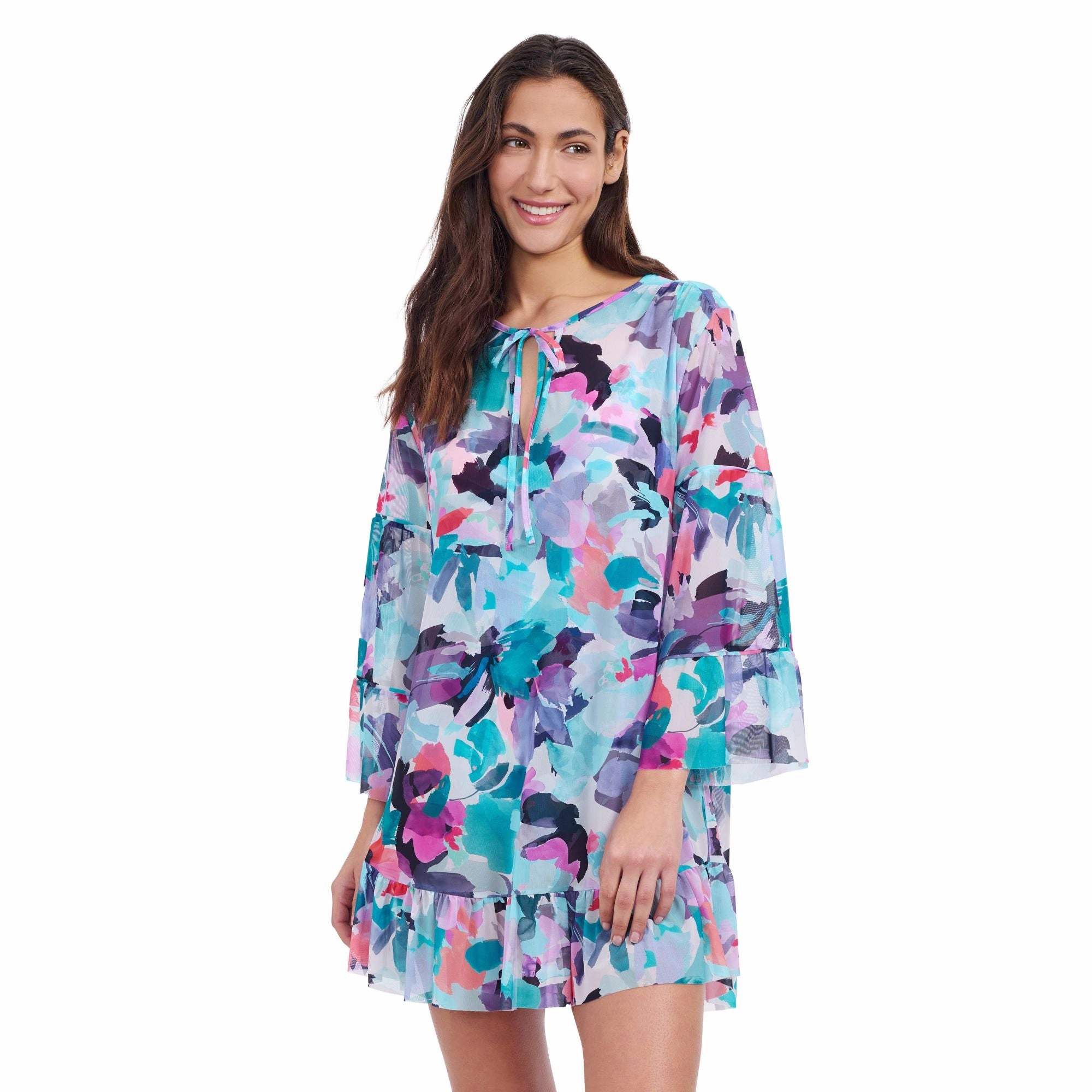 Holi Mesh Dress With Flounce