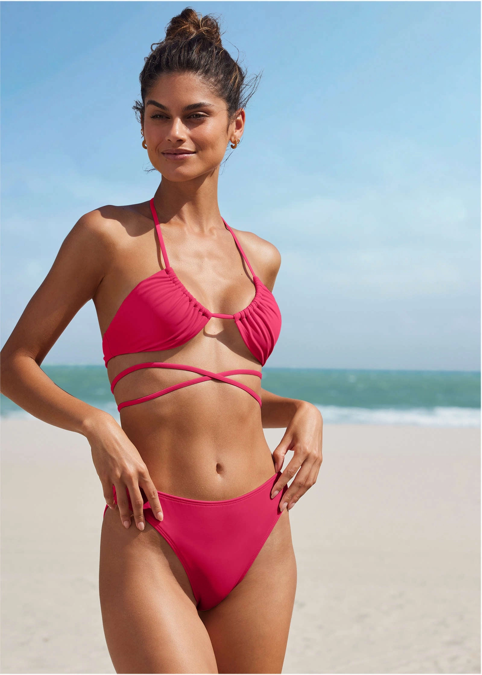 Honolulu Midi Bottom - Raspberry