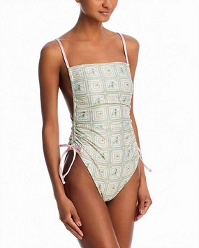 Irene Reversible One-Piece Swimsuit In Lemon Flowers