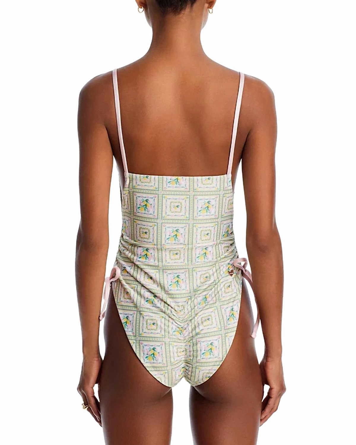 Irene Reversible One-Piece Swimsuit In Lemon Flowers
