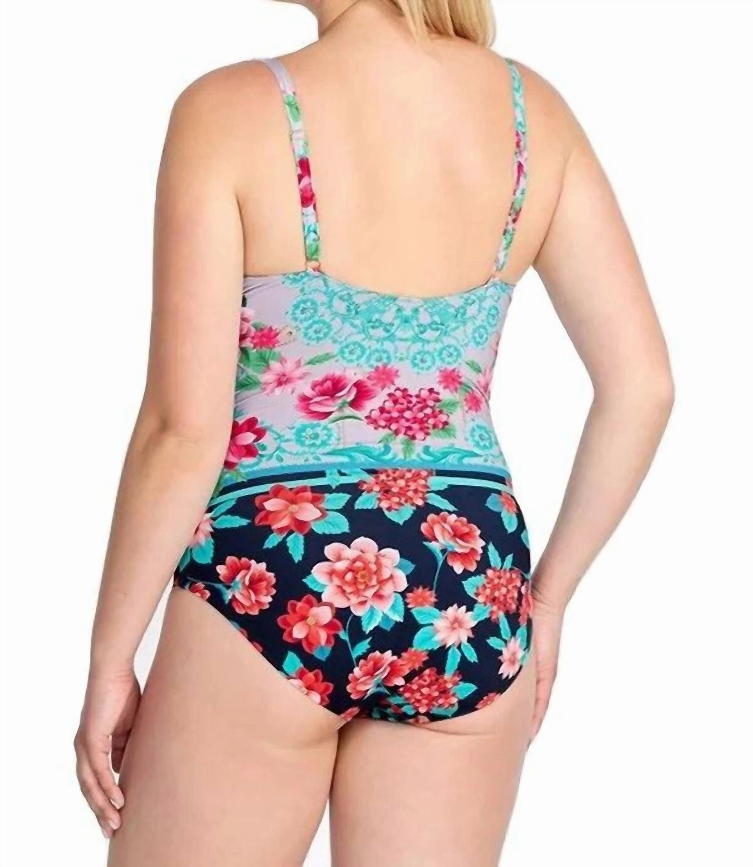 Japer Ruched One Piece Swimsuit In Multi