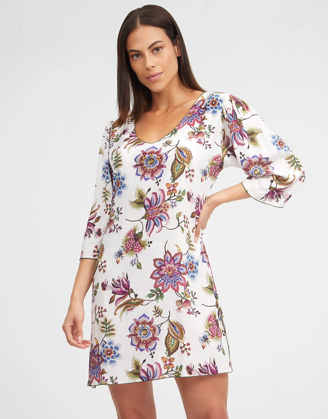 Jasmine Beach Dress - White Floral