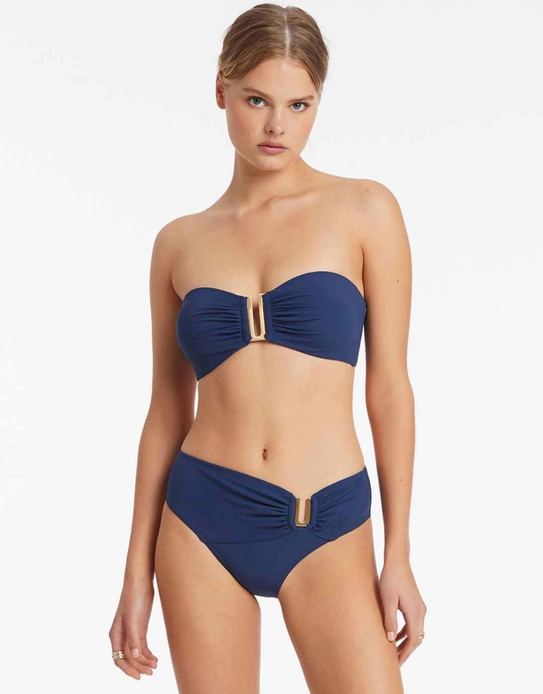 Jetset U Trim Bandeau Bikini Top - Pacific Blue