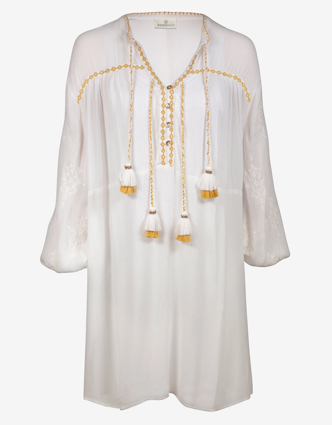 Kaftan Tunic - White and Pineapple