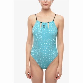 Karl Lagerfeld Open Back One-Piece Swimsuit with Contrasting Women's Details