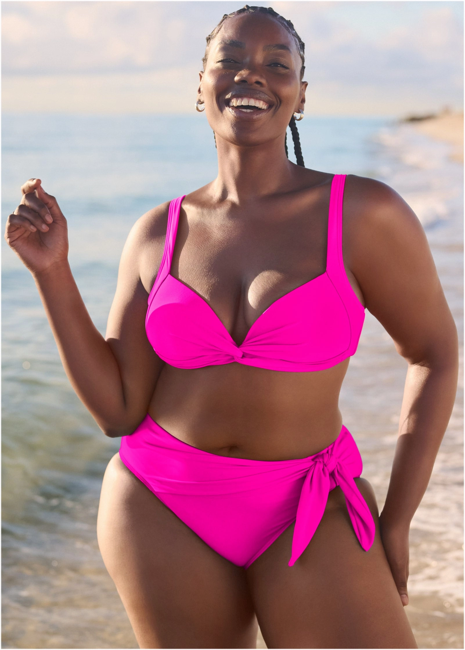 Kauai Moderate Bottom - Electric Pink