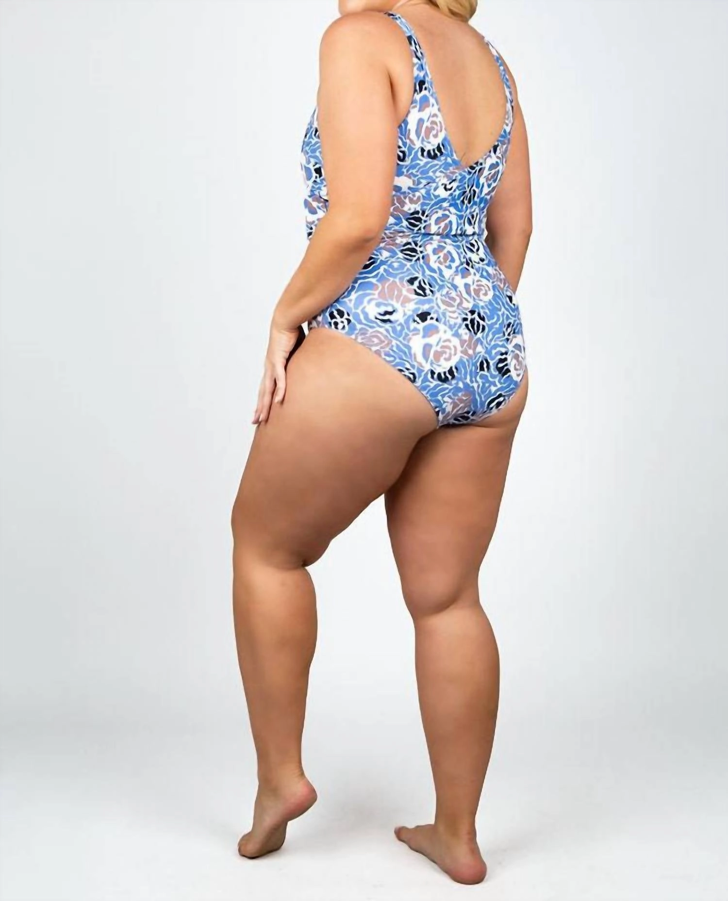 Kelly Wrap One- Piece Swimsuit In Maritime Blue Multi