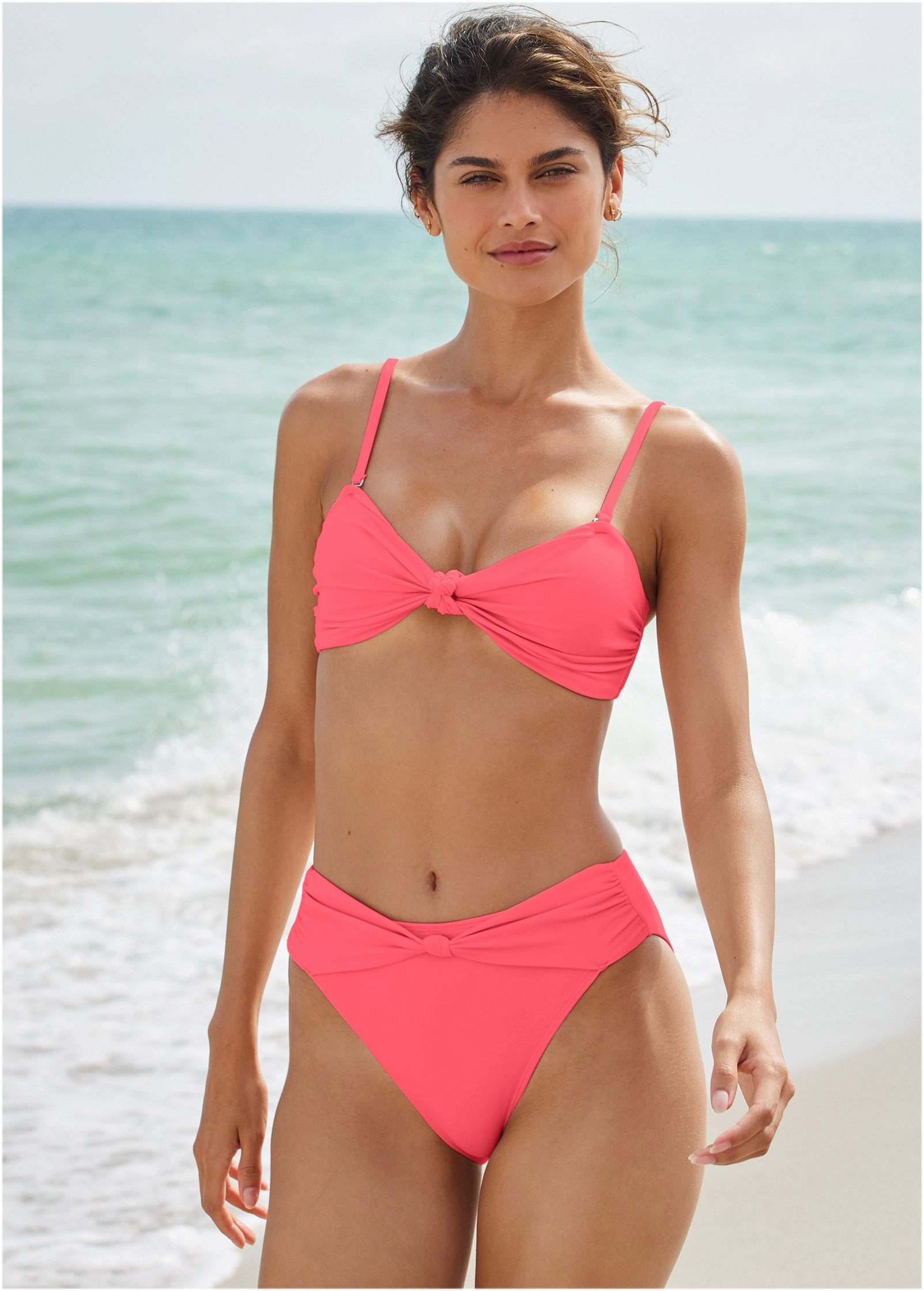 Knot Detail Midi Bottom - Ocean Coral