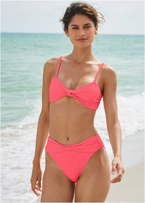 Knot Detail Midi Bottom - Ocean Coral