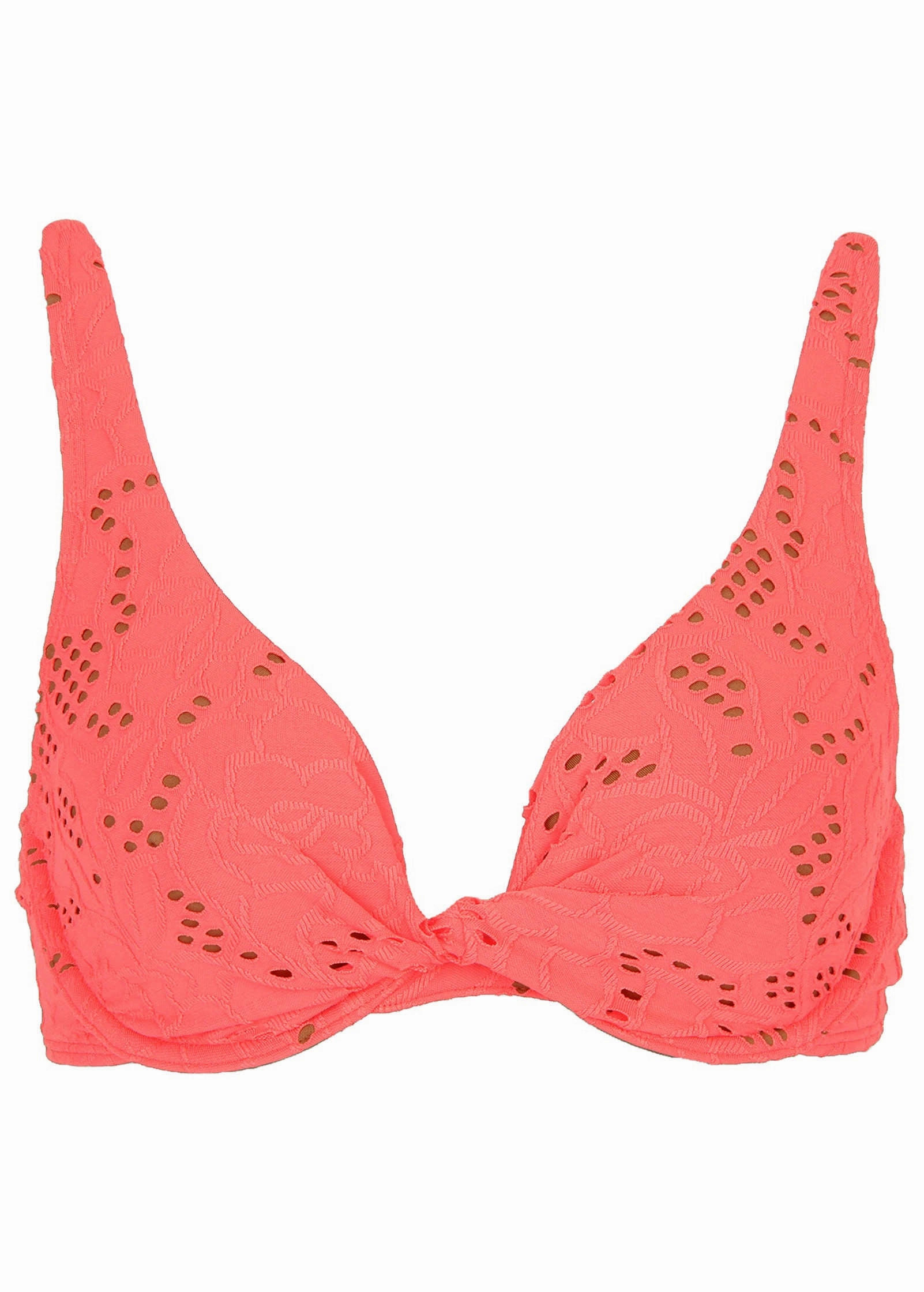 Lace Antigua Twist Underwire Top - Coral
