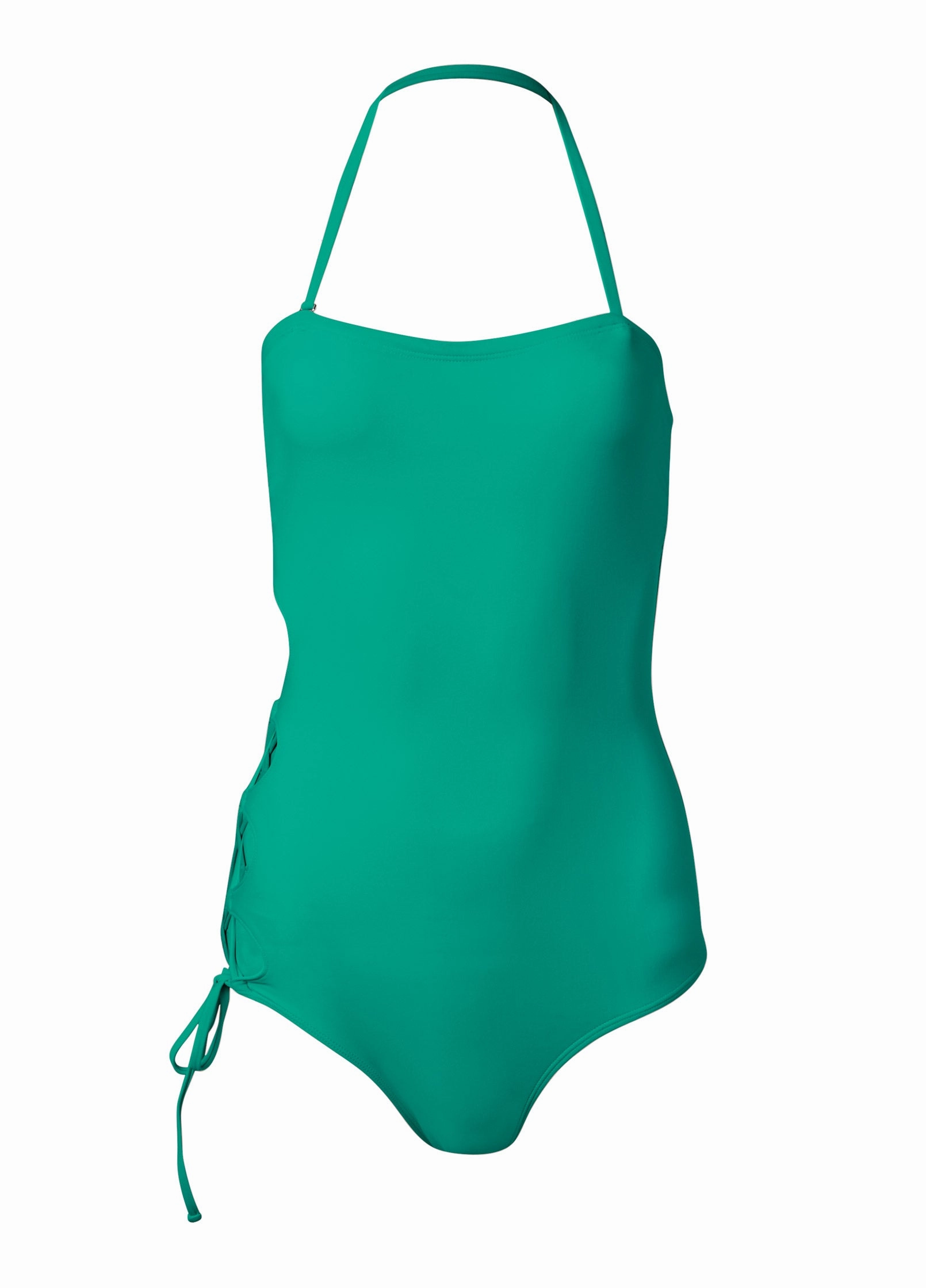 Lace-Up Strappy One-Piece - Royal Green