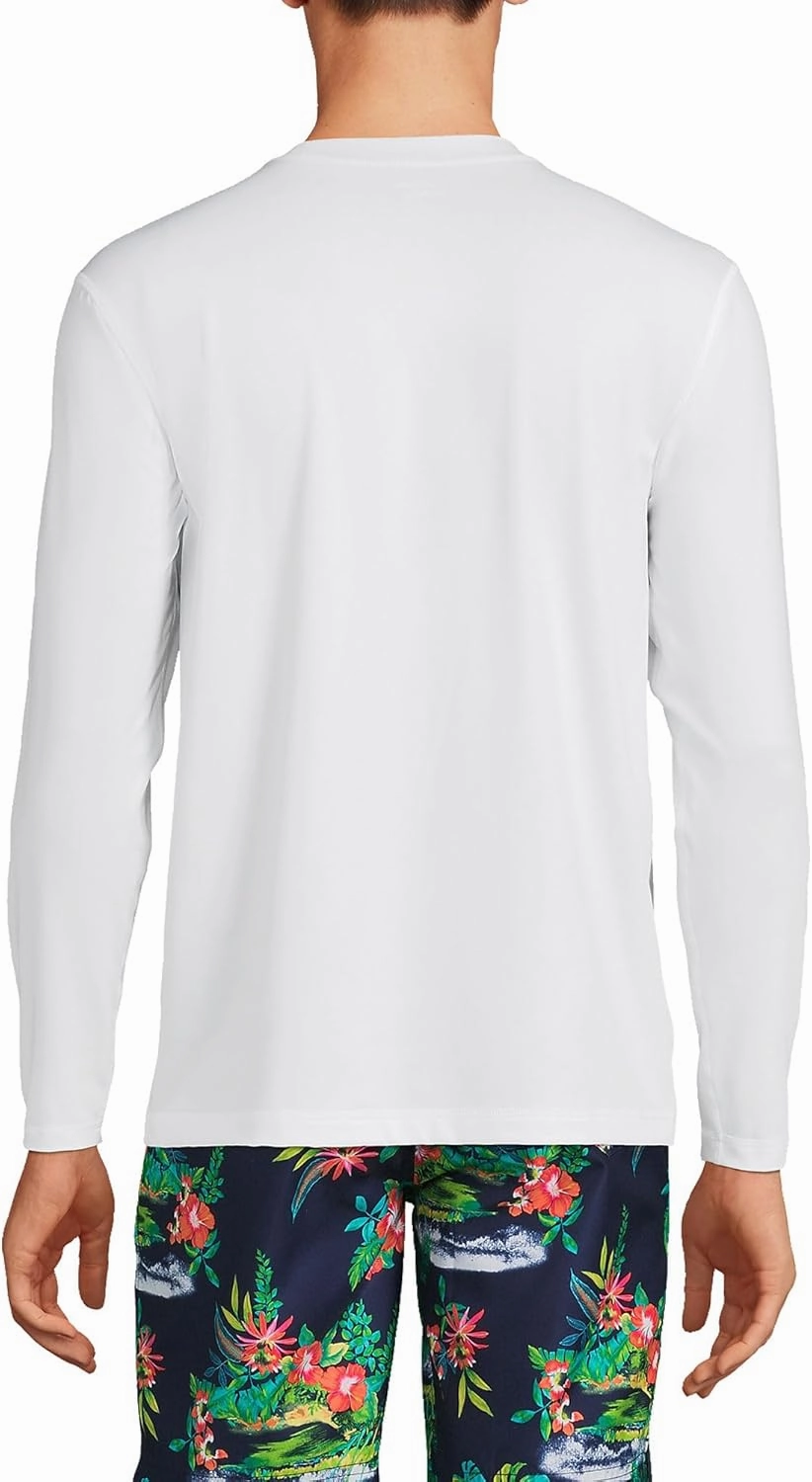 Lands' End Men's Long Sleeve Swim Tee Rash Guard