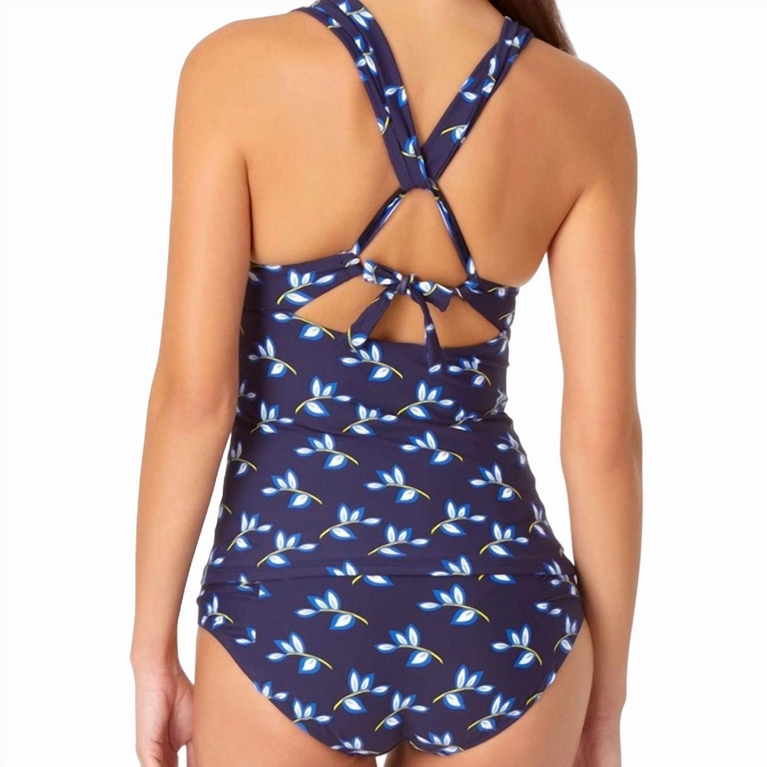 Leaf Toss Tankini Top In Multi