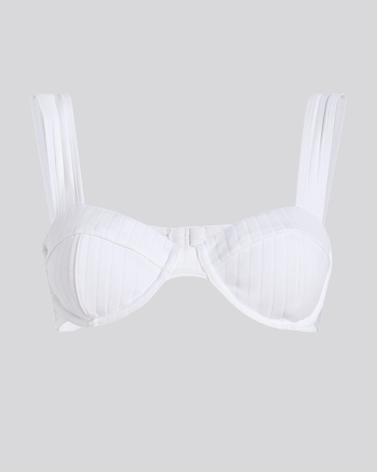 Lilo Ribbed Bikini Top Optic White
