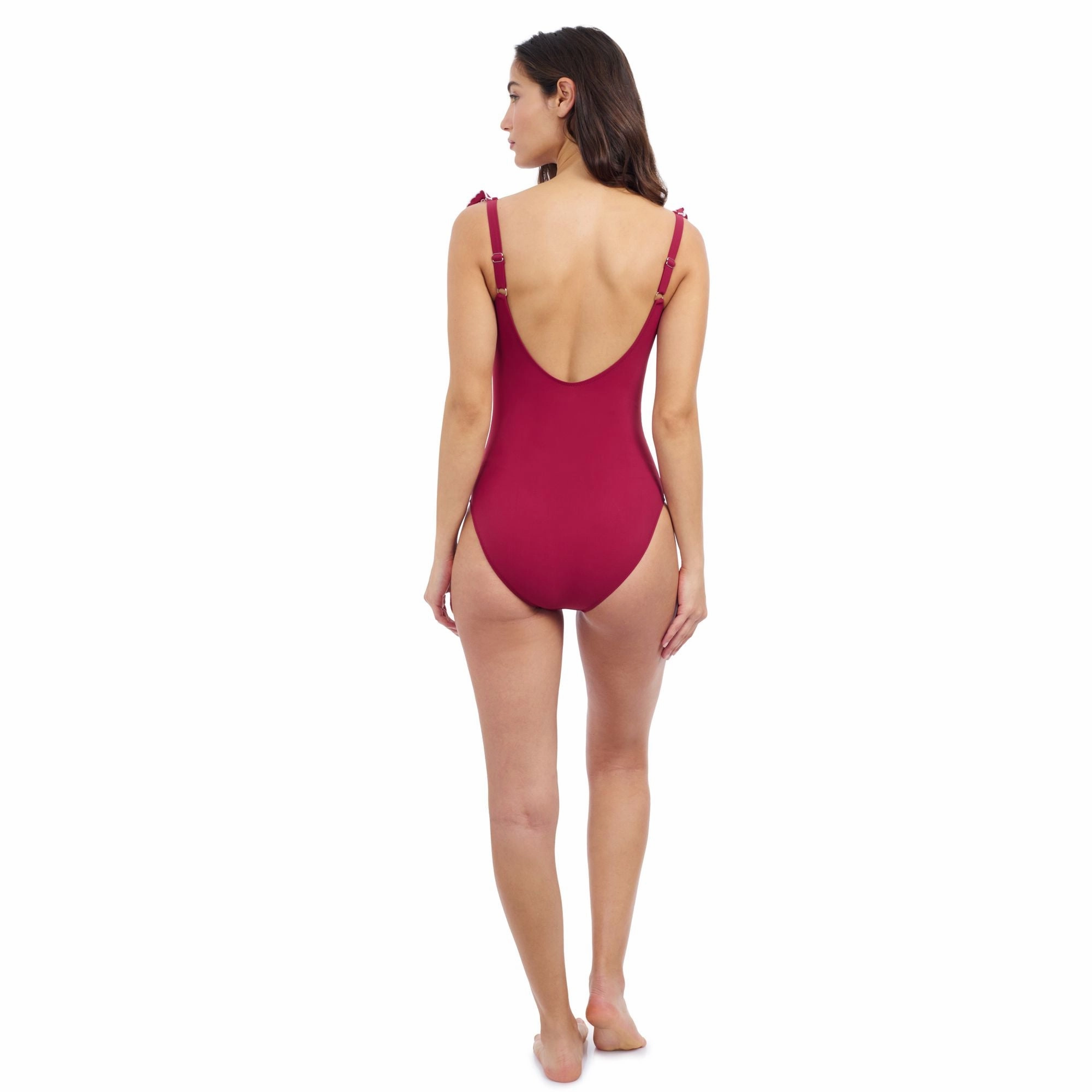 Lola Square Neck Laser Ruffle One-piece