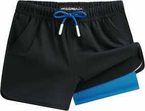 maamgic Boys Swim Trunks with Compression Liner Vintage Swim Shorts Toddler Swimsuit