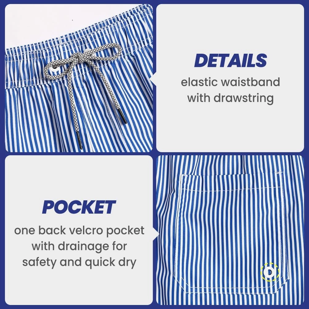 maamgic Mens Swim Trunks 5" with Mesh Lining Quick Dry Bathing Suits for Men Swim Shorts Swimwear