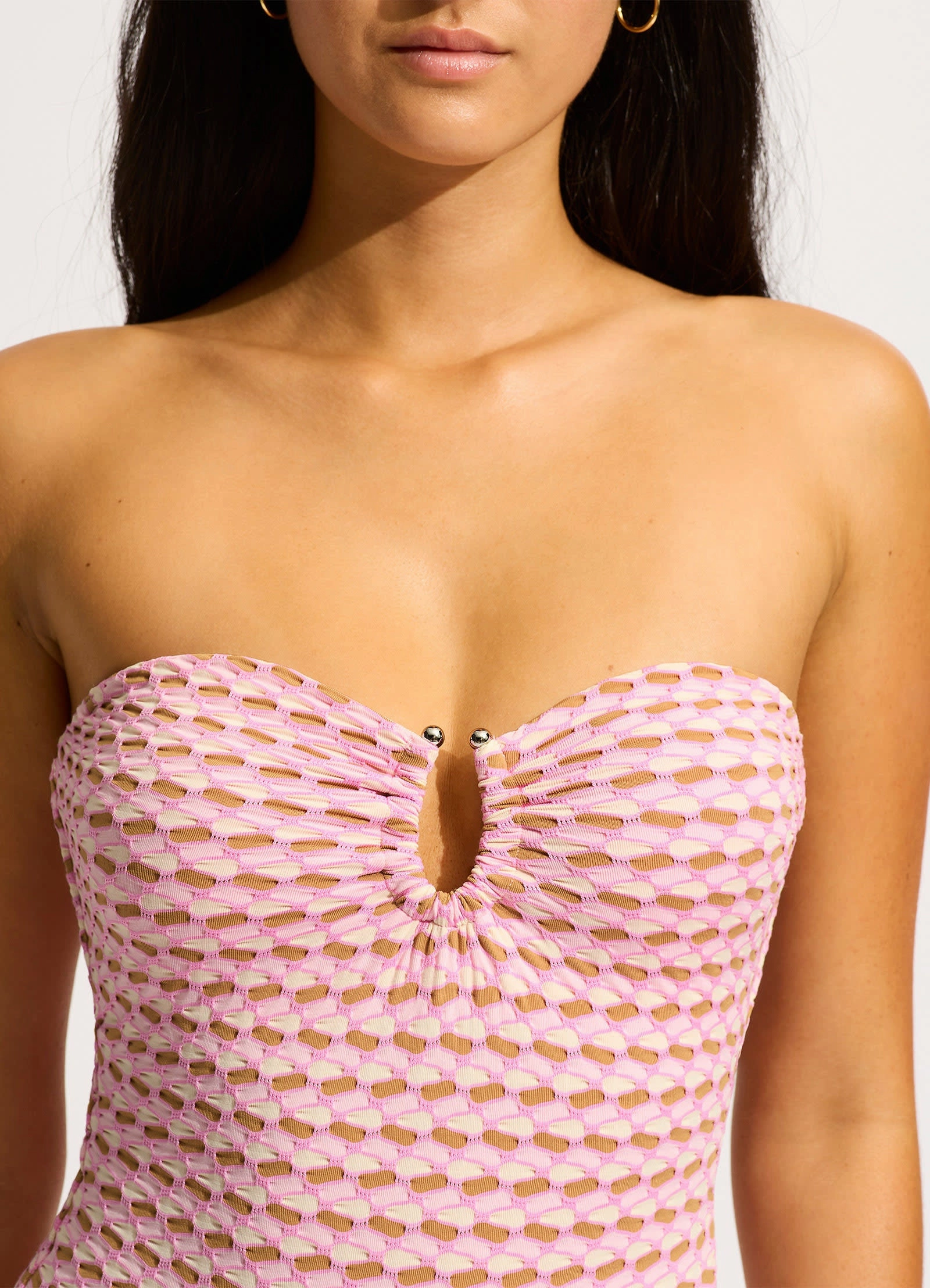 Mala Ring Front Bandeau One Piece - Blossom