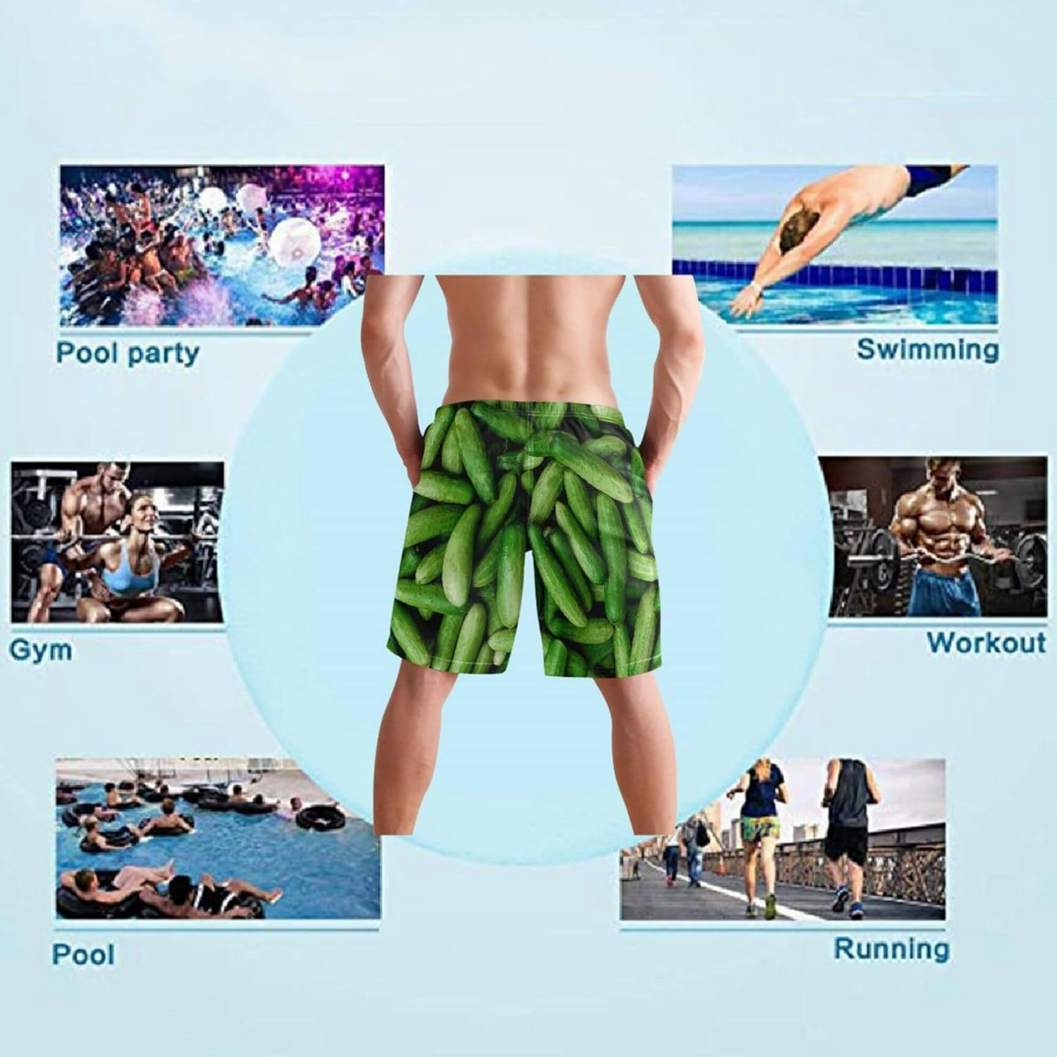 Men's Beach Shorts Swim Trunks Quick Dry Swim Shorts for Men