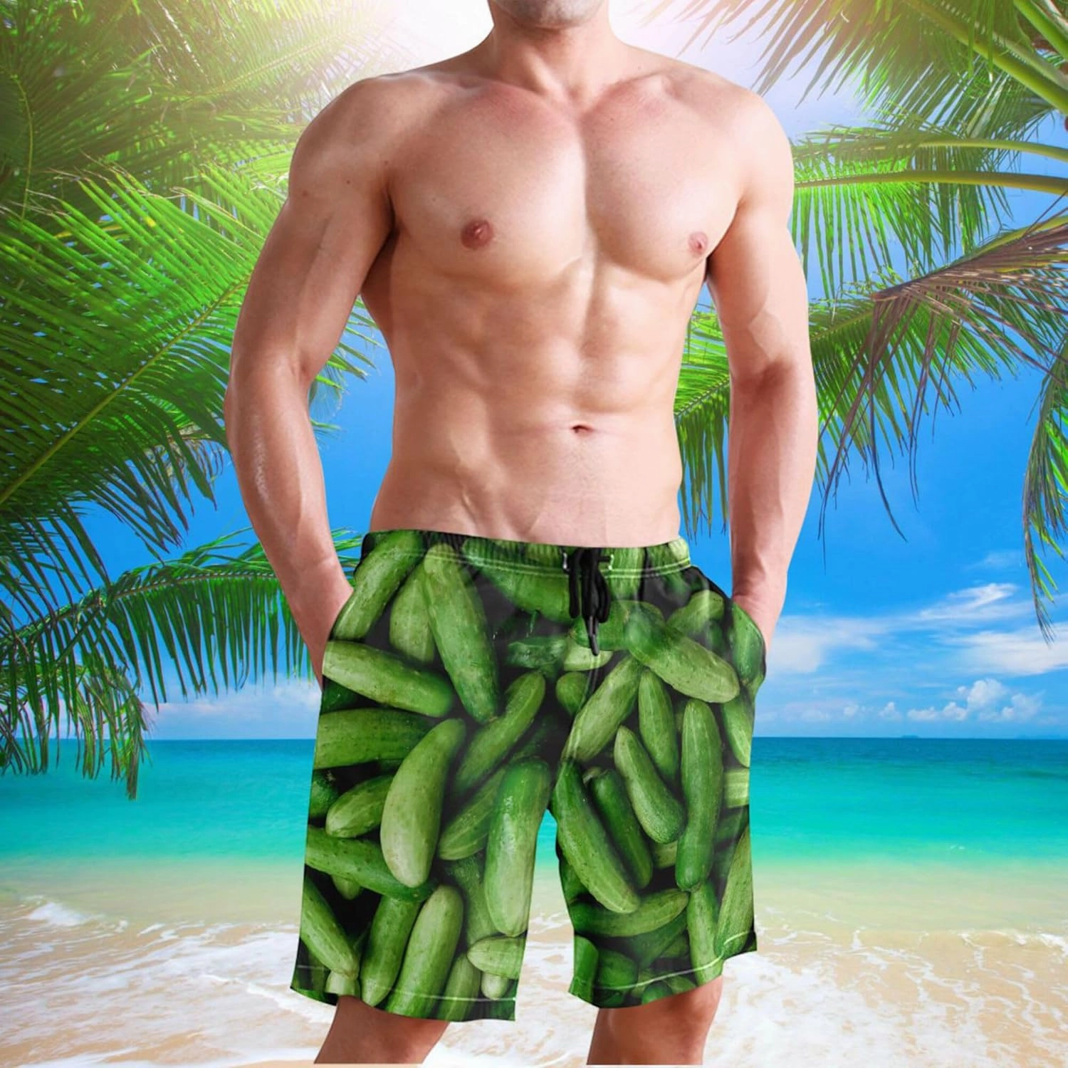 Men's Beach Shorts Swim Trunks Quick Dry Swim Shorts for Men