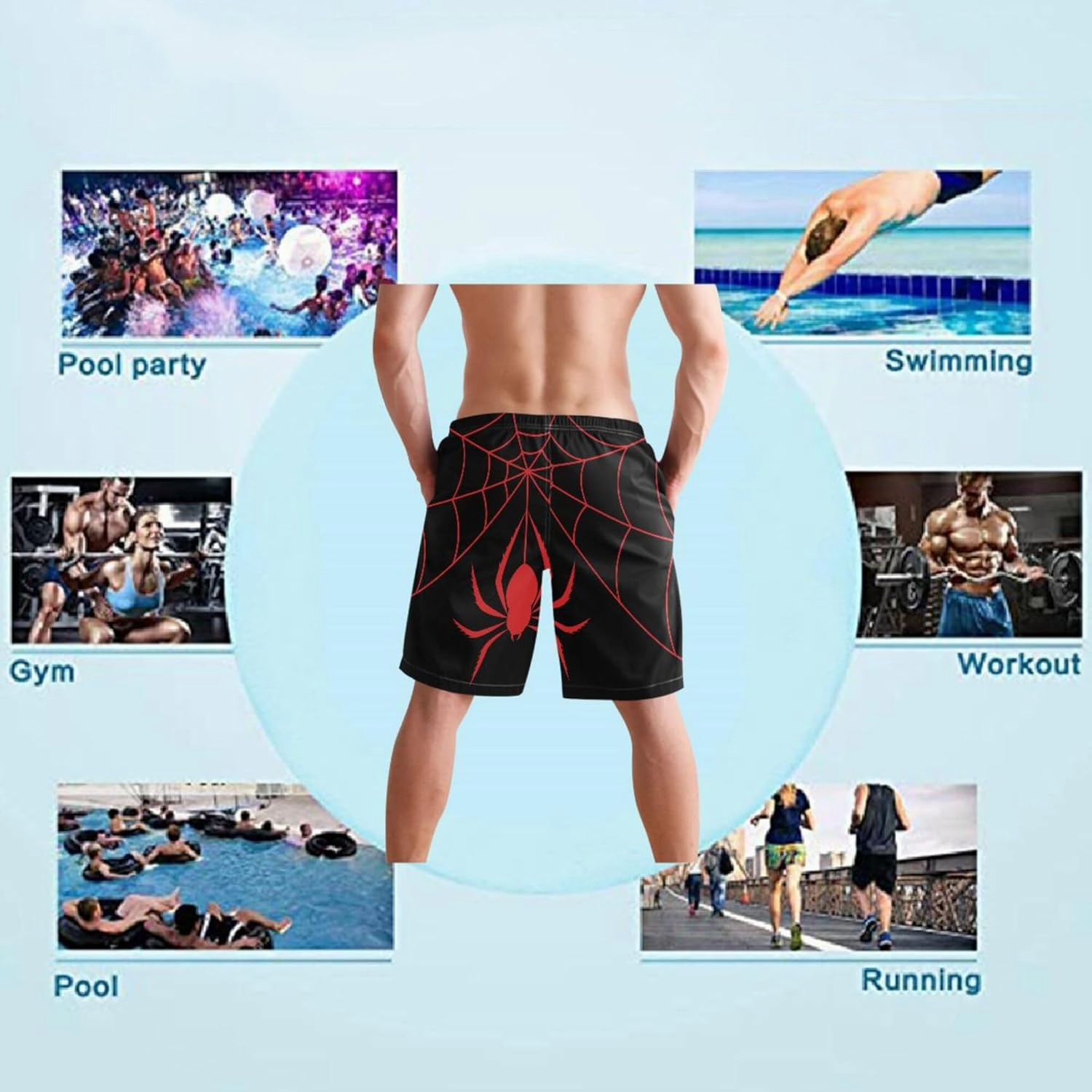 Men's Beach Shorts Swim Trunks Quick Dry Swim Shorts for Men