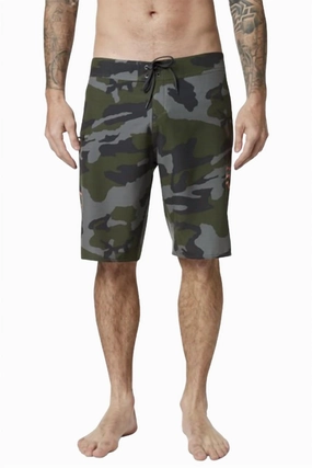 Men's Overhead Camouflage Stretch Boardshorts In Green Camo