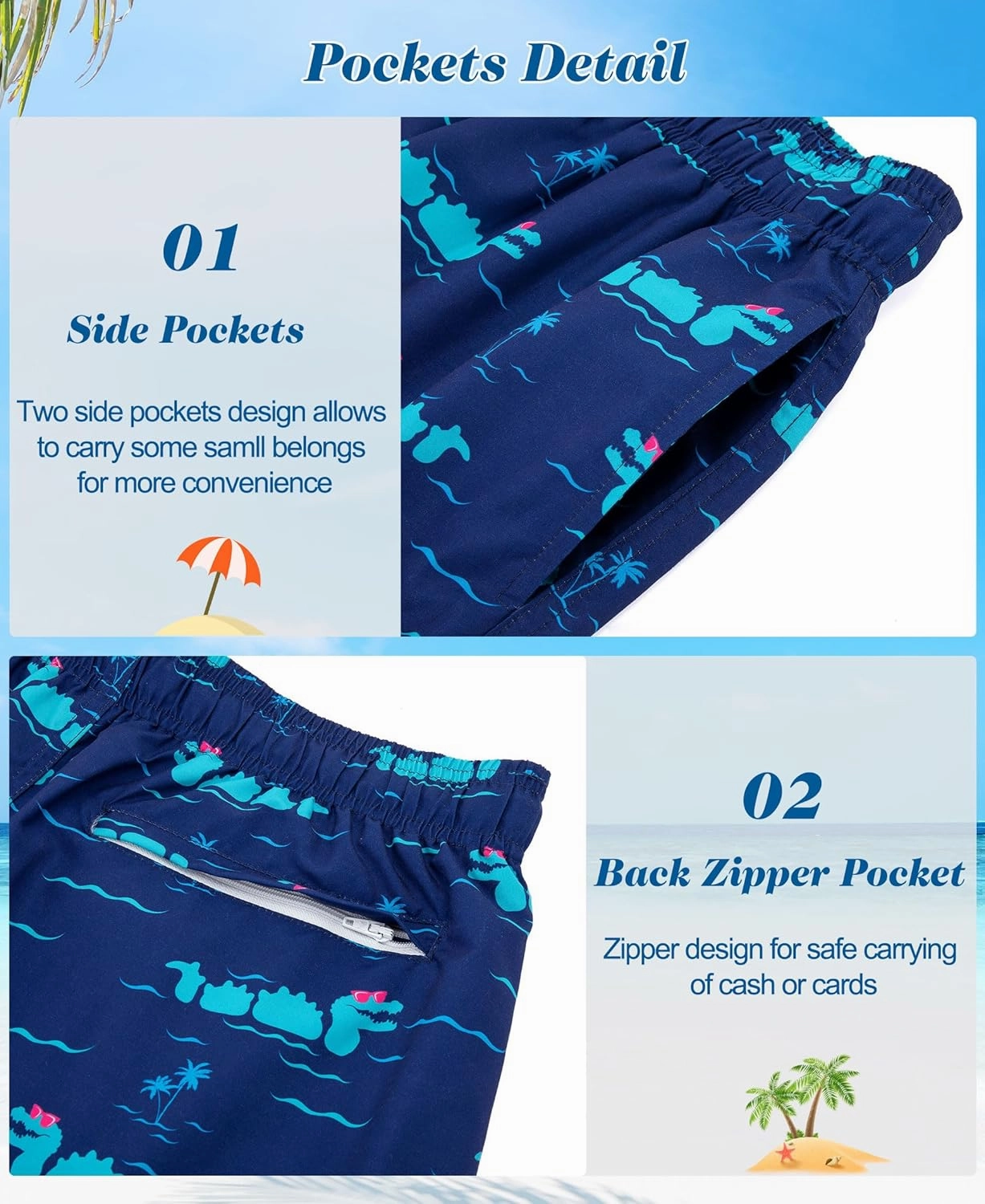 Men's Swim Trunks 5.5 Inch Bathing Suits for Men 2 in 1 Board Shorts with Compression Liner