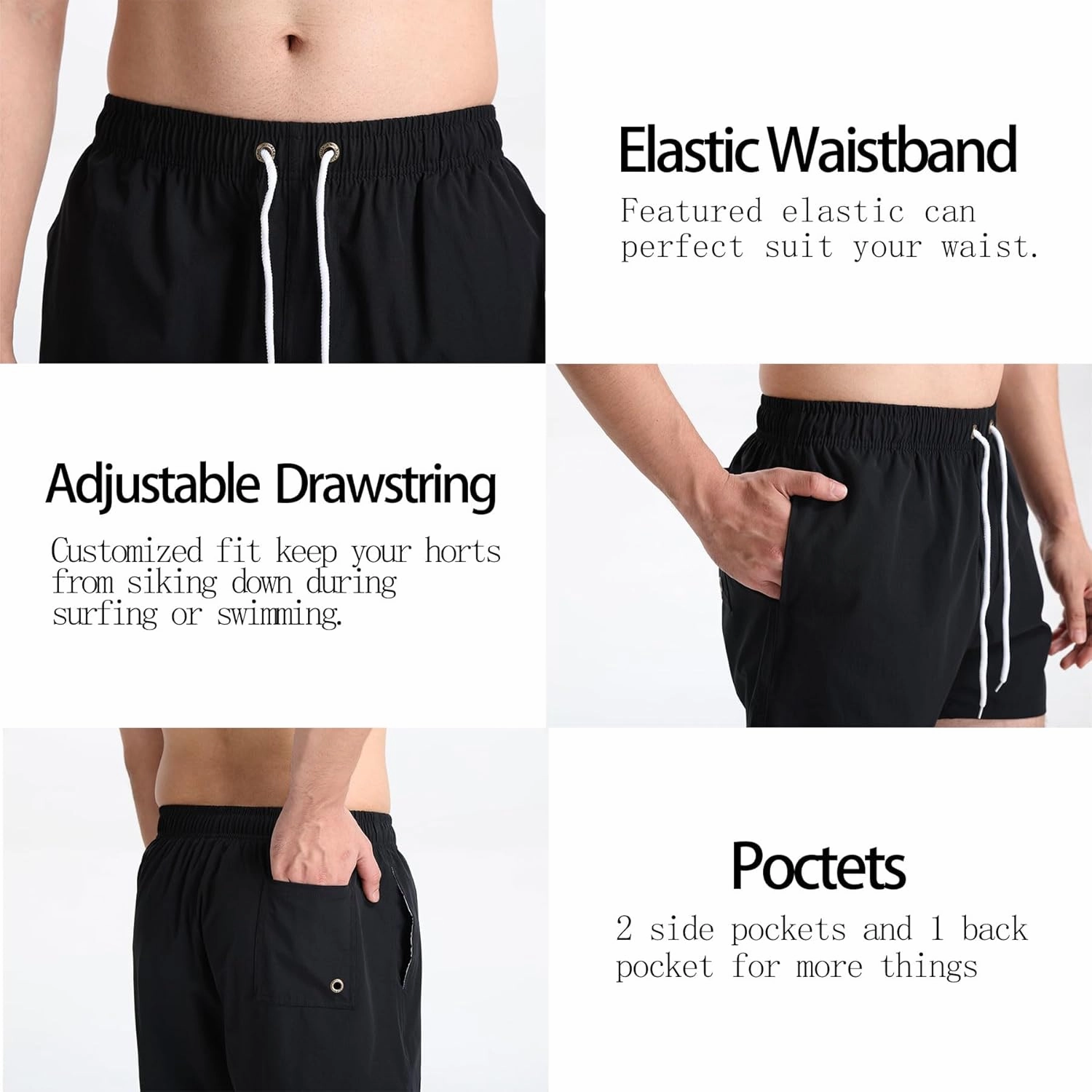 Men's Swim Trunks 5 Inch Quick Dry Board Shorts Mesh Lining Swimming Trunks Beach Shorts for Men Bathing Suits