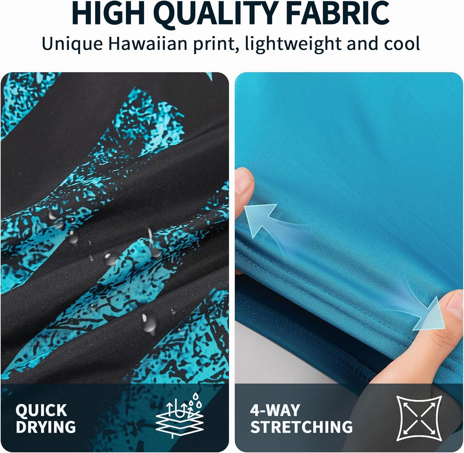Mens Swim Trunks with Compression Liner 9" Built-in Board Shorts 2 in 1 Quick Dry Bathing Suits with Zipper Pockets
