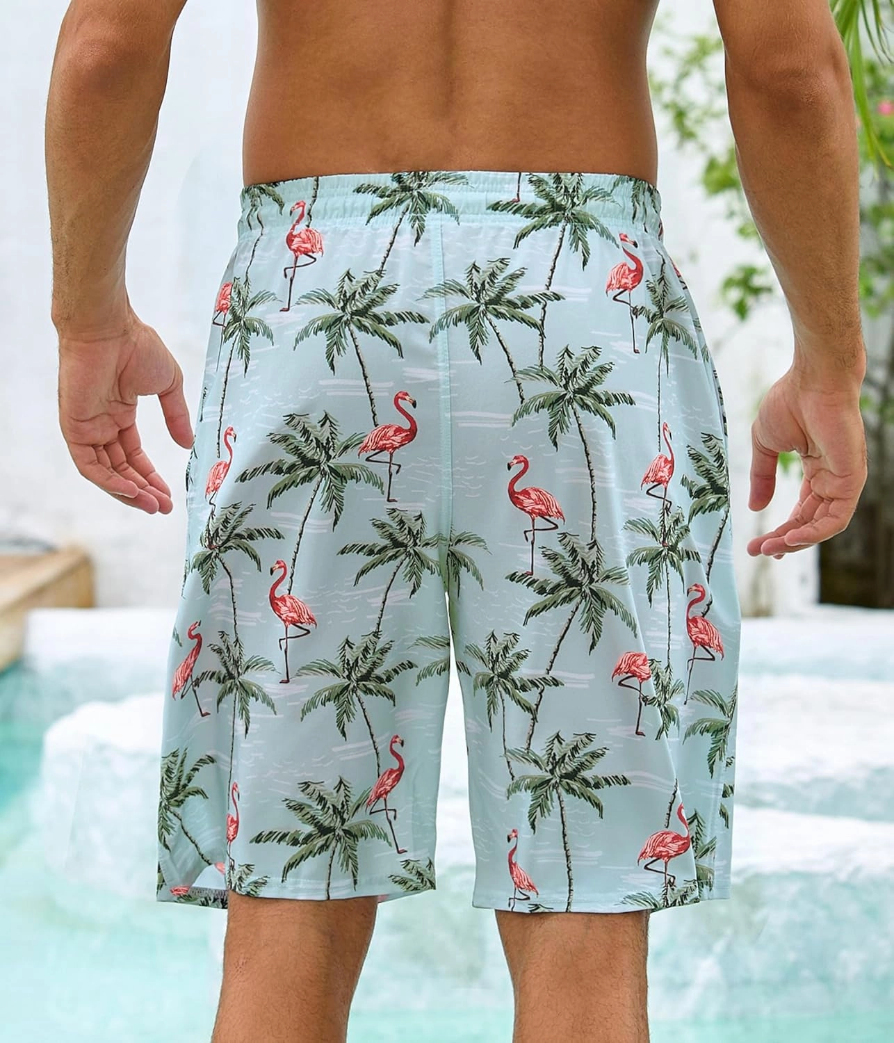 Mens Swim Trunks with Compression Liner 9" Swim Trunks Quick Dry Surfing Beach Shorts Hawaii Sports Shorts