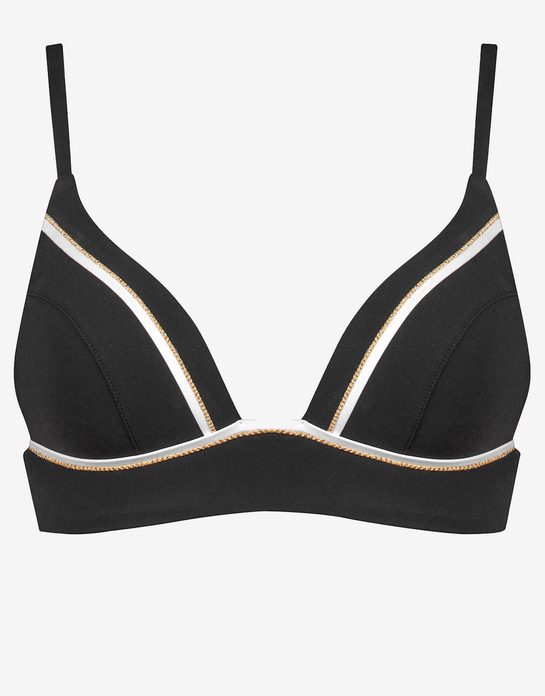 Metrics Bralette Bikini Top - Black White and Gold
