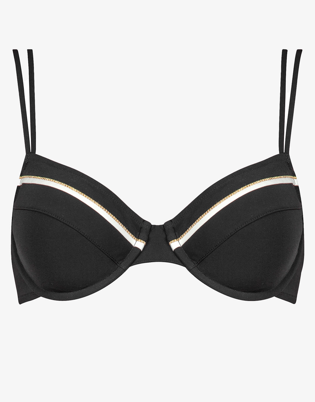 Metrics Underwired Bikini Top - Black White and Gold