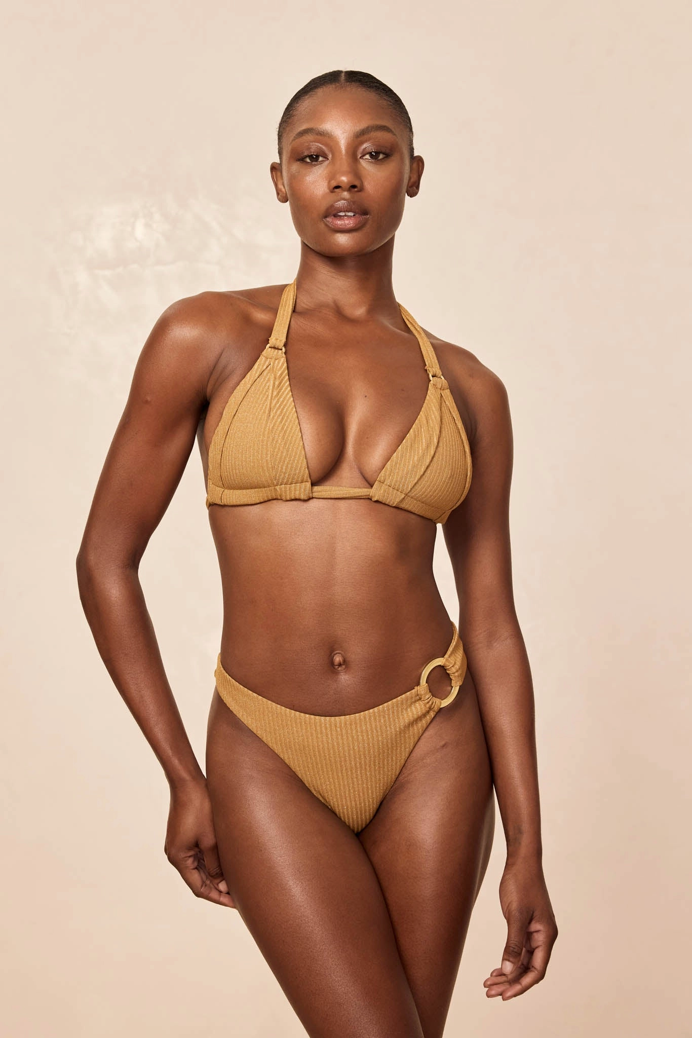 Morocco Top - Antique Gold Lurex Rib