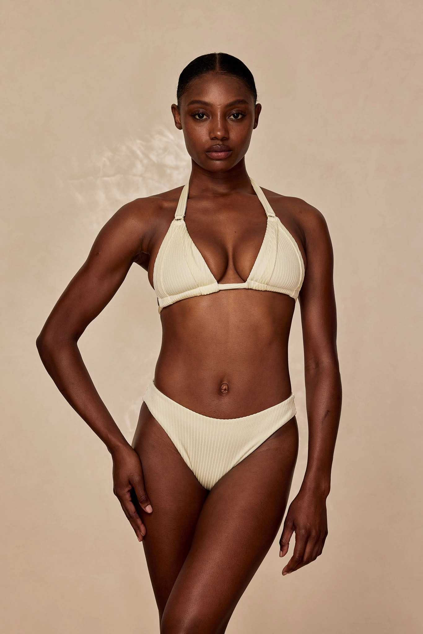 Morocco Top - Ivory Shiny Rib