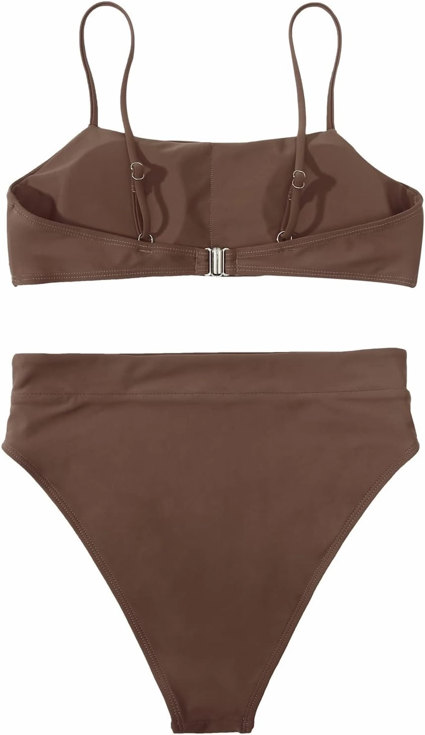 MOSHENGQI Women High Wasited Bikini Shoulder Strap 2 Piece High Cut String Swimsuits