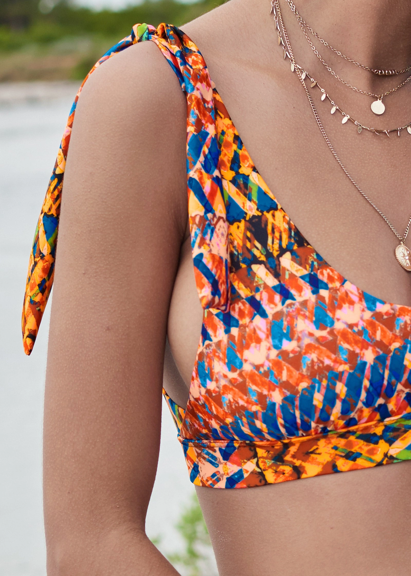 Nikki Bralette Top - Island Stripes