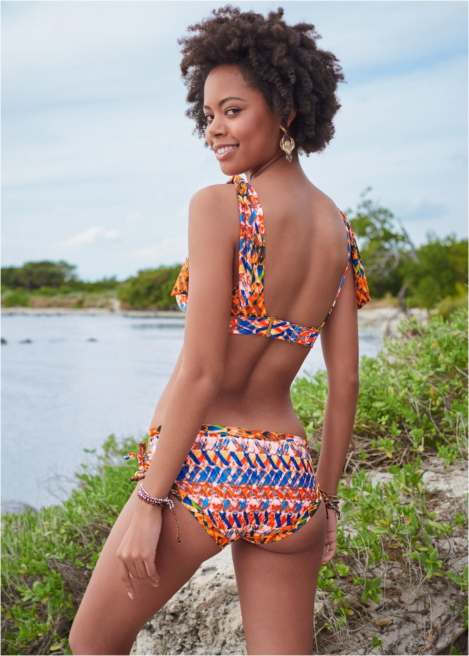 Nikki Bralette Top - Island Stripes