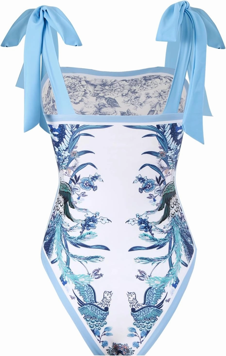 One Piece Bathing Suit for Women with Beach Cover up Wrap Skirt Swimsuit Sarong Retro Floral Print Bikini Set