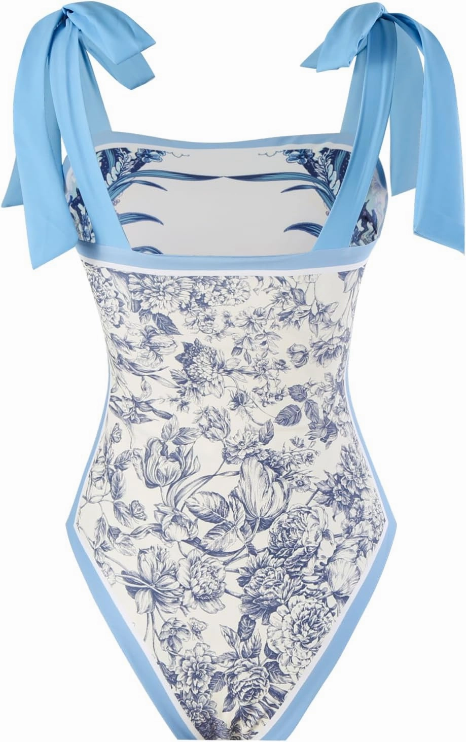One Piece Bathing Suit for Women with Beach Cover up Wrap Skirt Swimsuit Sarong Retro Floral Print Bikini Set