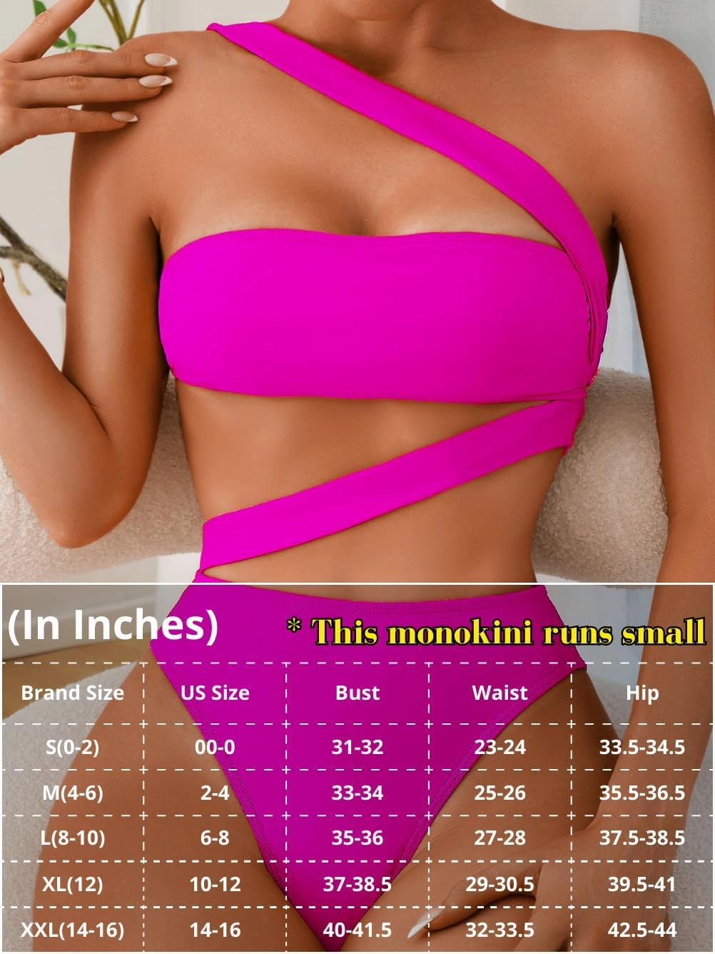 One Piece Swimsuit, Sexy Strappy Monokini, Size Runs Small