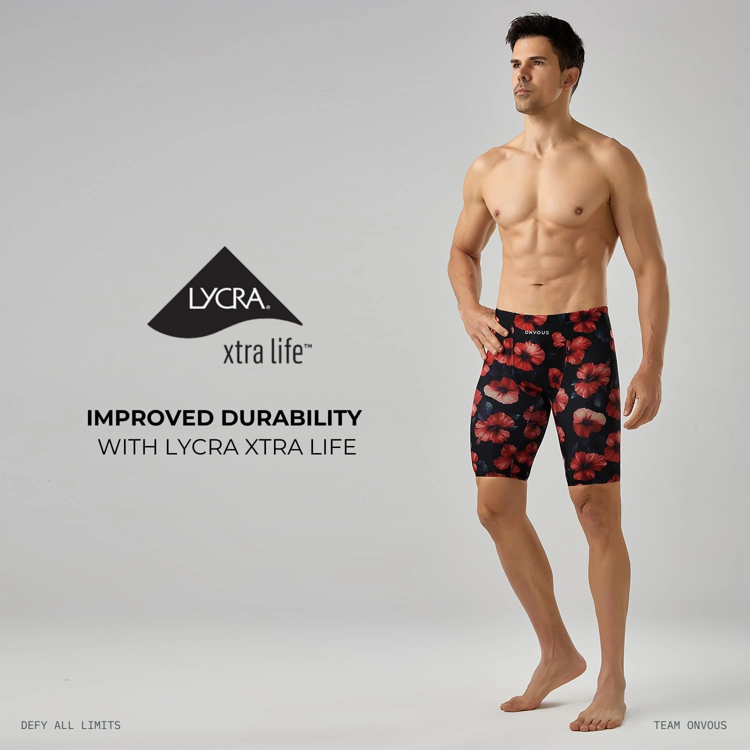 Onvous Swim Jammers for Men | Men's Athletic Swimwear Jammer | Mens Jammer for Swimming | Mens Swim Jammers Size 28-38