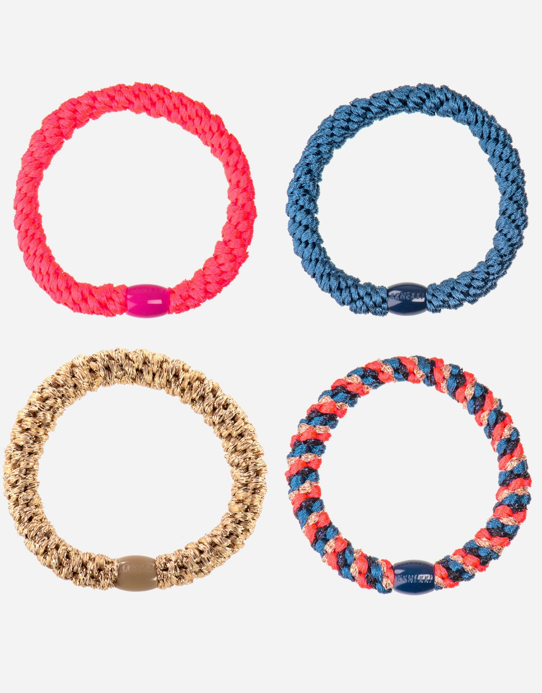 Original Hair Tie Bundle - Blue, Gold and Bright Coral
