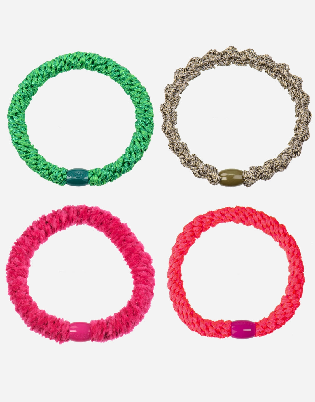 Original Hair Tie Bundle - Neon Pink, Strong Pink Esmerelda Glitter and  Lace Linen Glitter