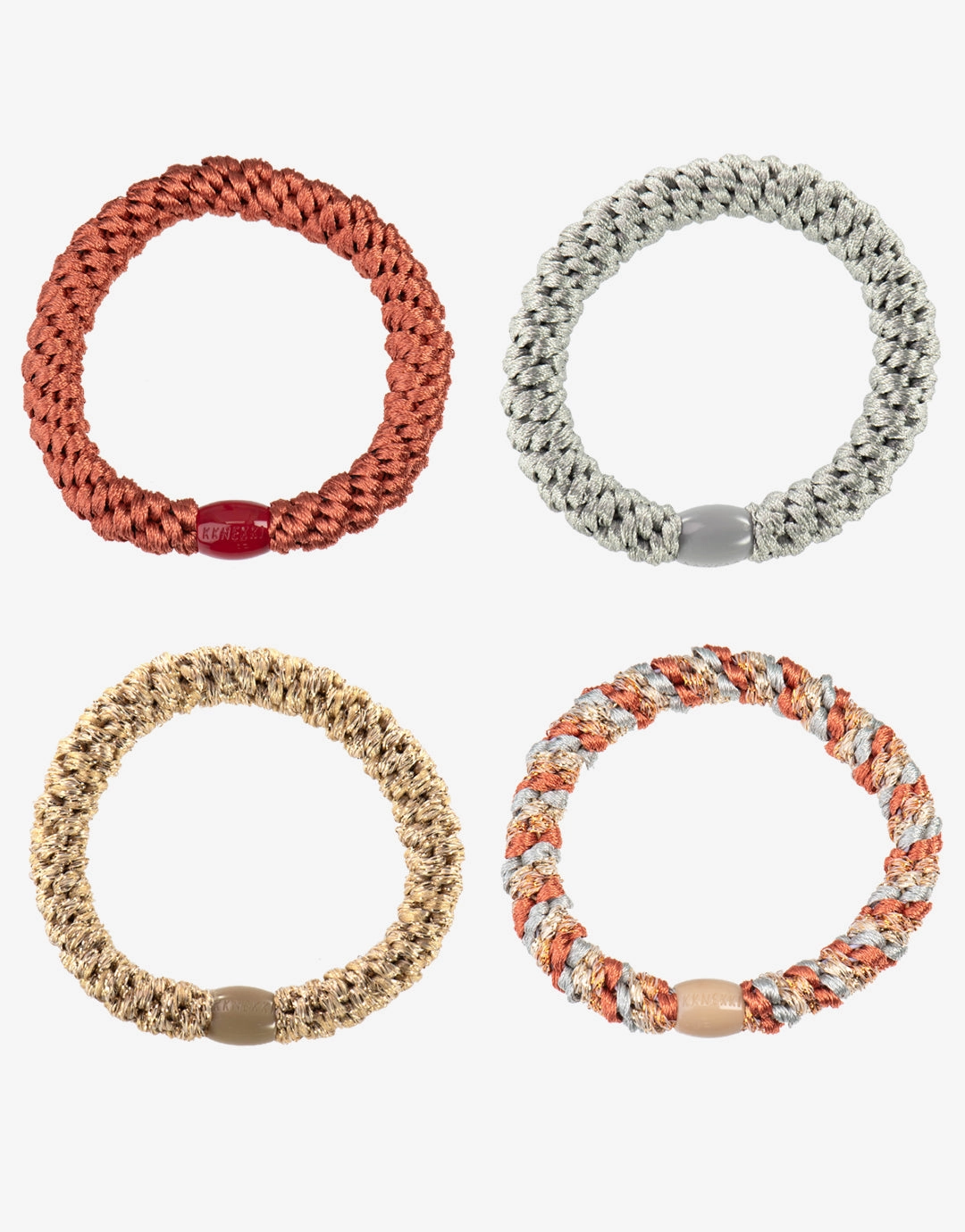 Original Hair Tie Bundle - Pale Gold, Silver and Dusky Coral