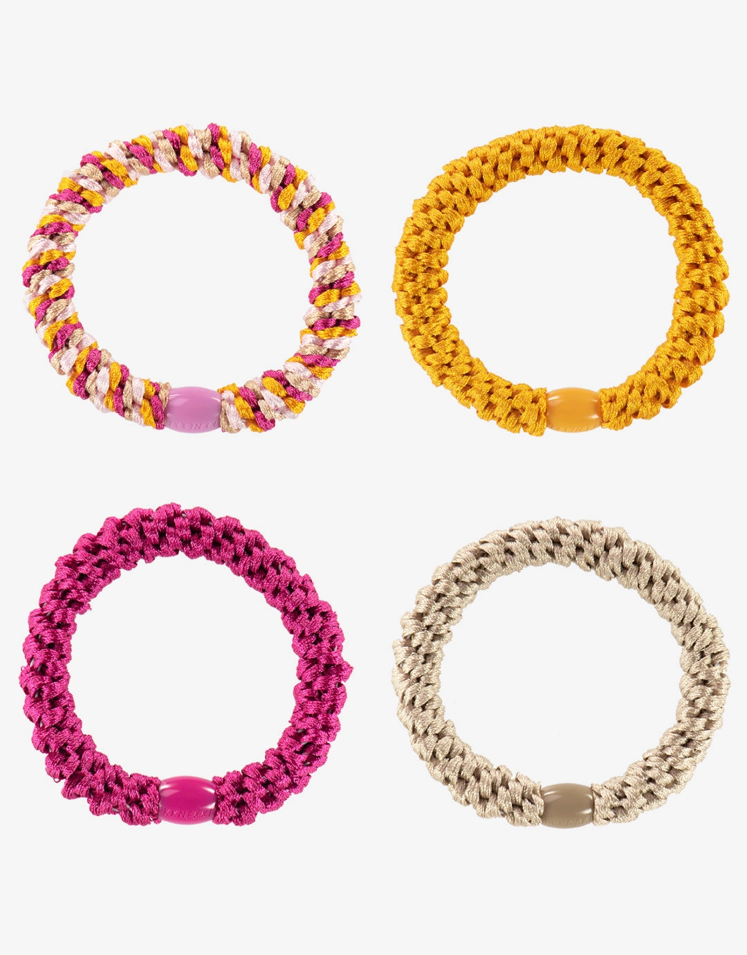 Original Hair Tie Bundle -Ivory, Pink and Golden Yellow